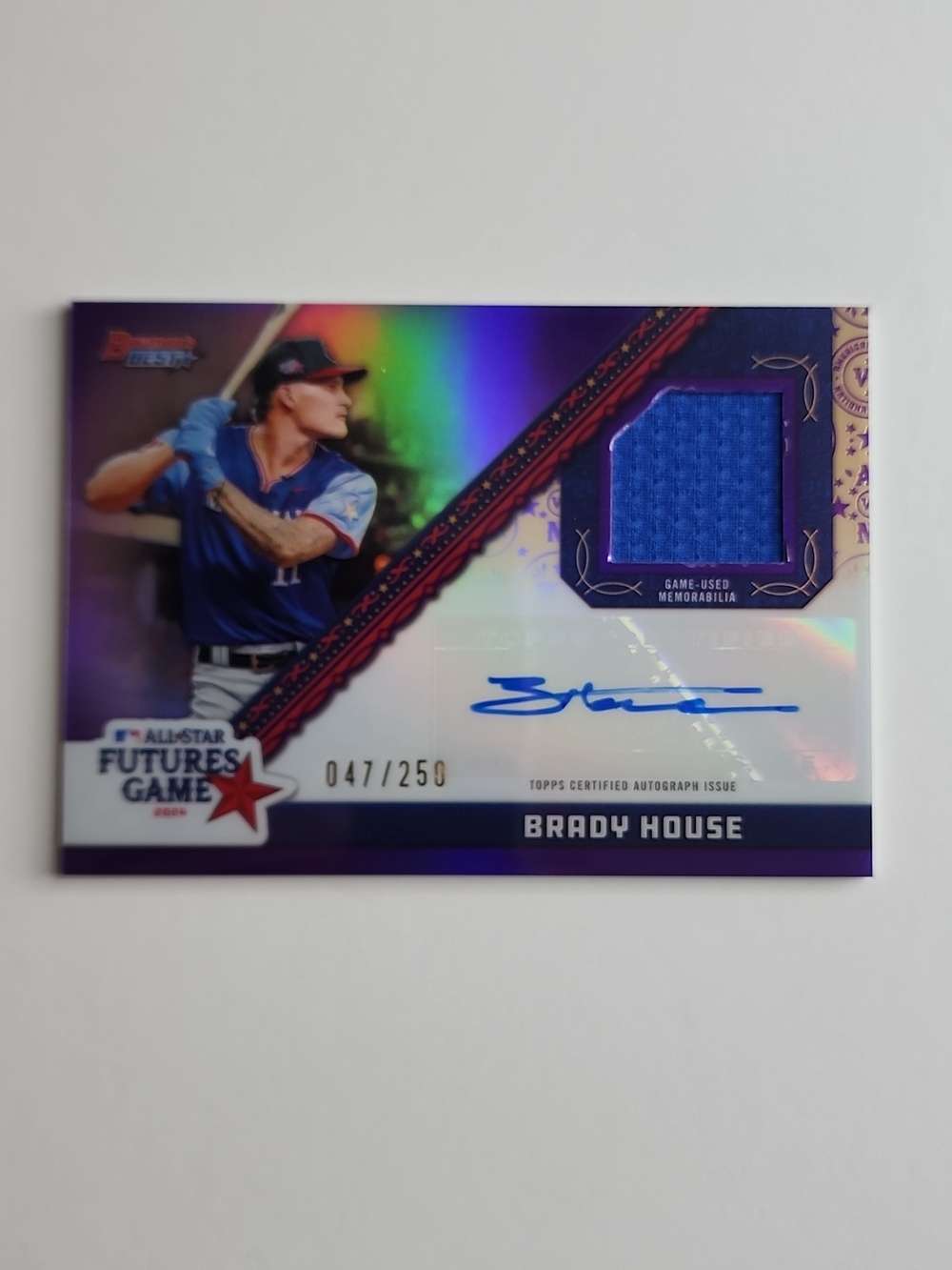 Brady House ~ 2024 Bowmans Best ~ Numbered 047/250 ~ Auto ~ Patch